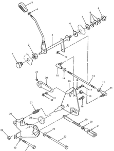 Transmission Controls Diagram and Parts List for 1861 821060-836000-140671100-142663100 Cub Cadet Lawn Tractor
